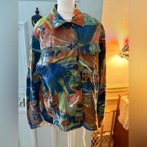Vintage Sandy Starkman Art To Wear Bohemian Patchwork Jacket Blazer Women large